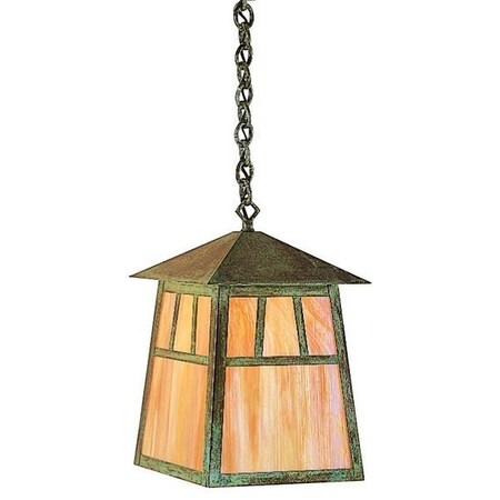 Arroyo Craftsman 10" Raymond Pendant, Black, White Opalescent Glass RH-10WO-BK